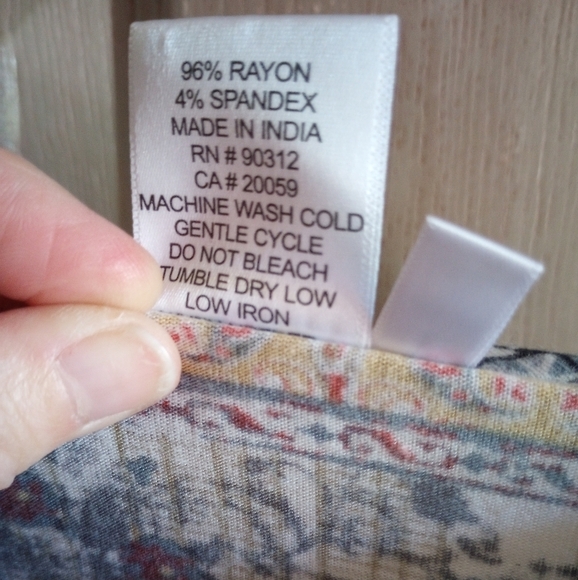 Parsley & Sage Floral abstract casual button down tunic hi low size large - Picture 6 of 8